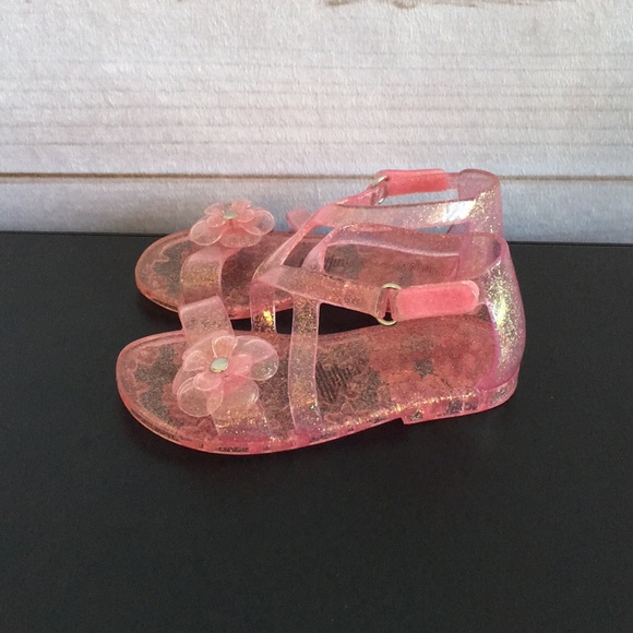 Old Navy Shoes Crossstrap Pink Glitter Jelly Sandals Poshmark